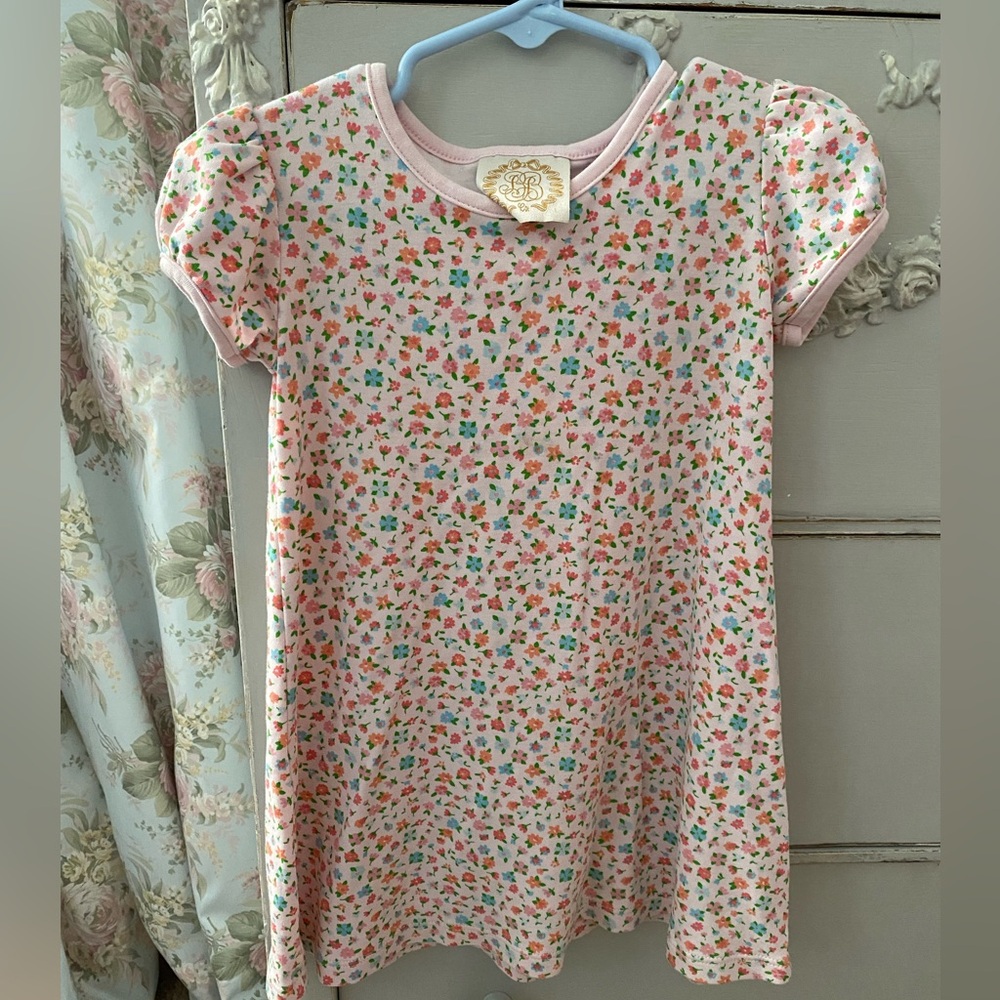 The Beaufort Bonnet Polly Play Dress pink floral puff sleeve 3T